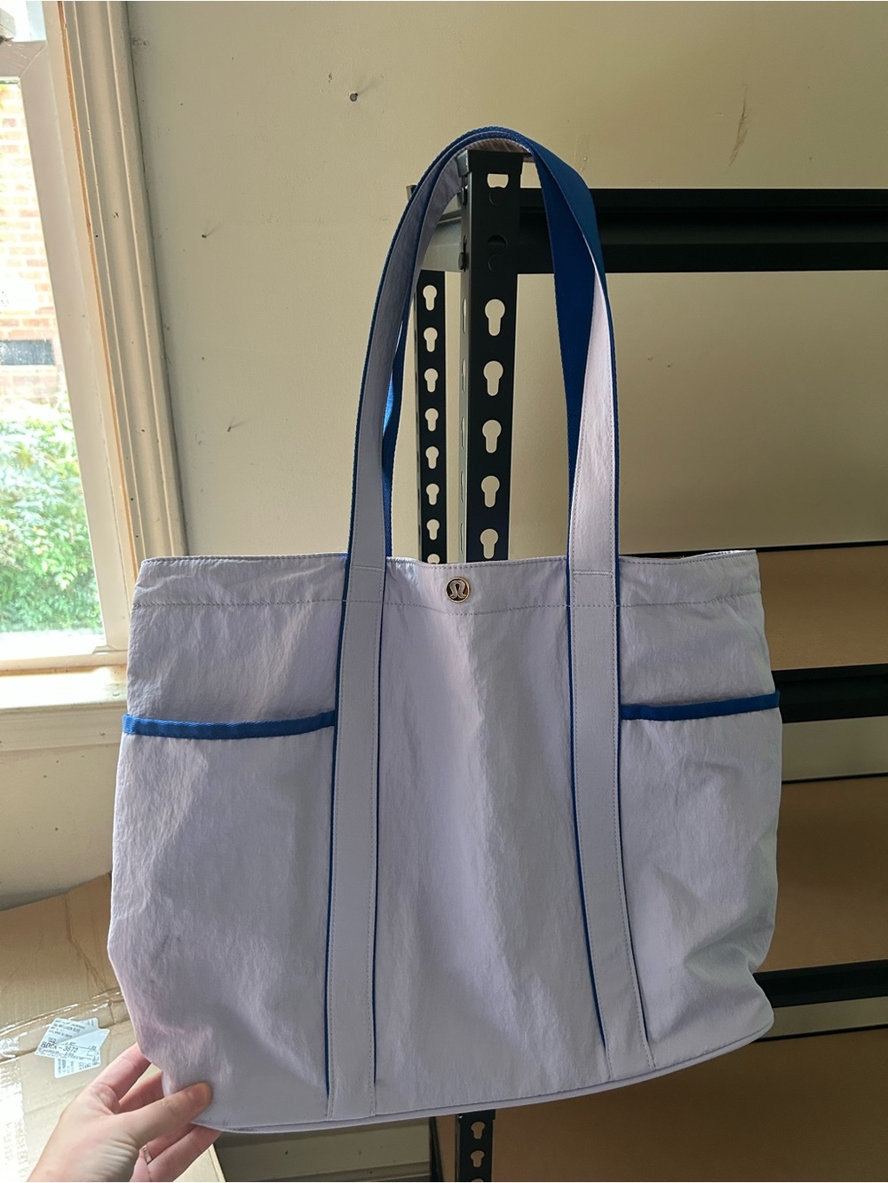 lululemon athletica Light Lavender Tote with Royal Blue Trim